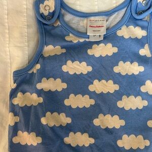 Hanna Andersson Blue Cloud Print Baby Romper